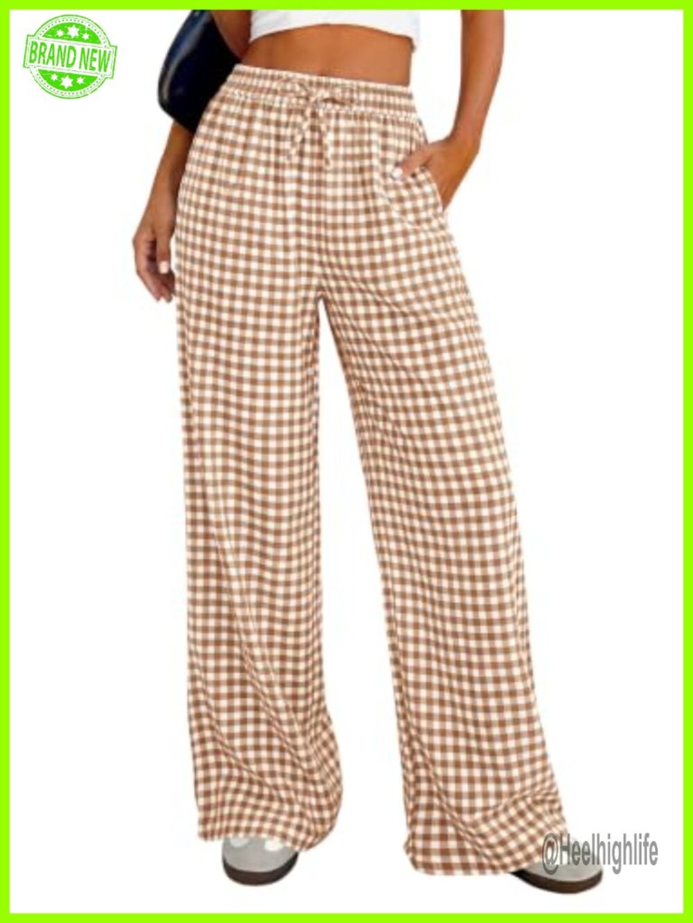 PRETTYGARDEN Gingham Cotton Pajama Bottoms Lounge Pants